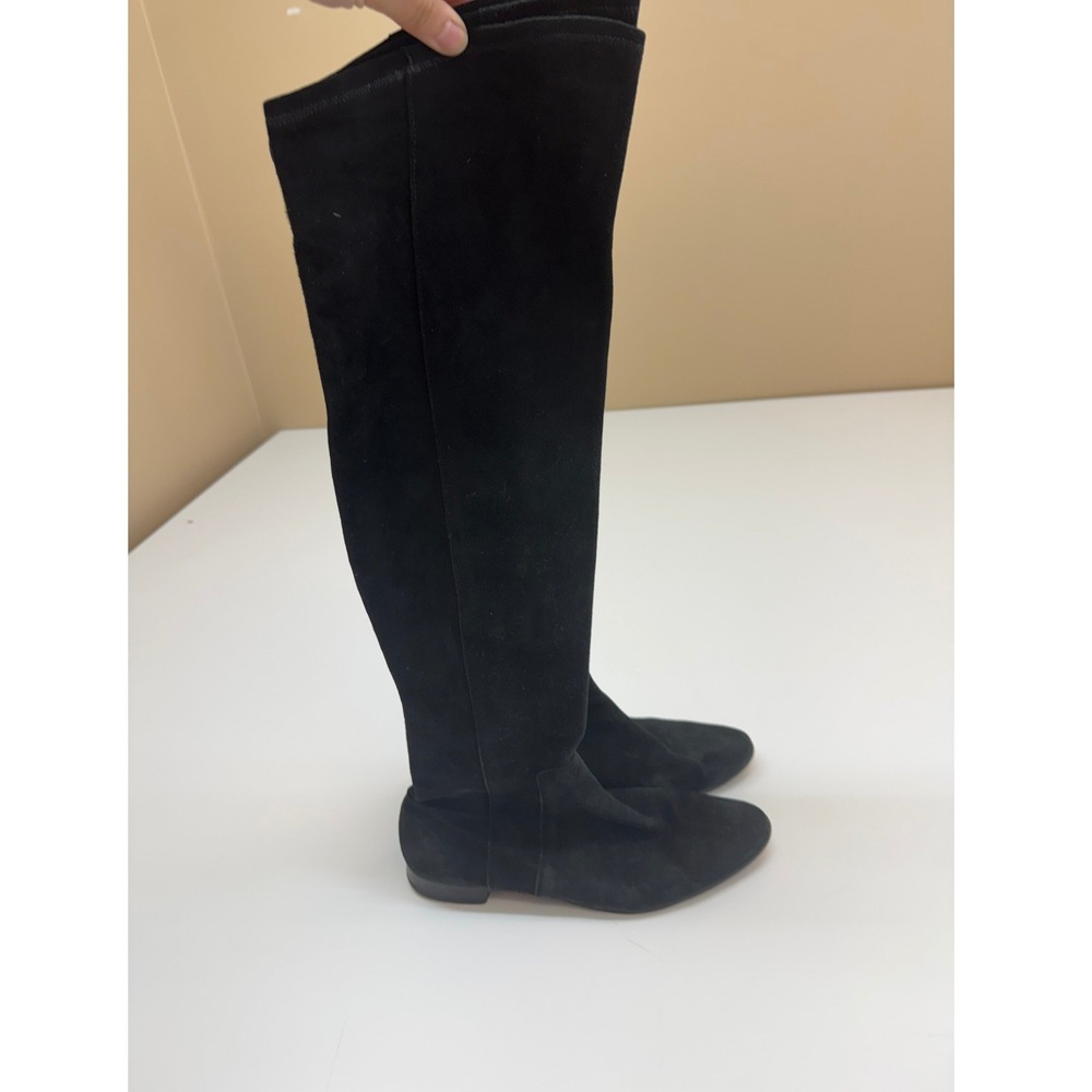 Animale Boots Women Size 38 Black Suede Tall Over The Knee Flat 31368